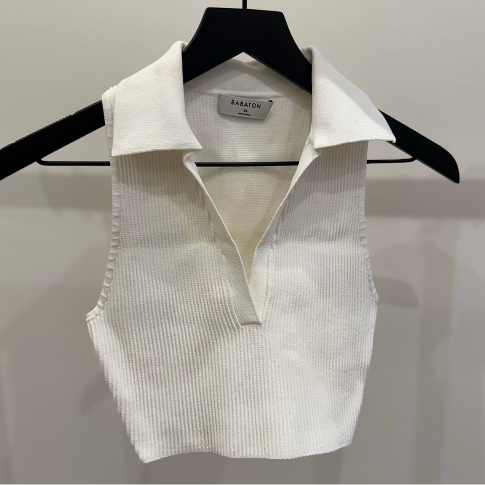 Babaton sculpt knit cropped top
